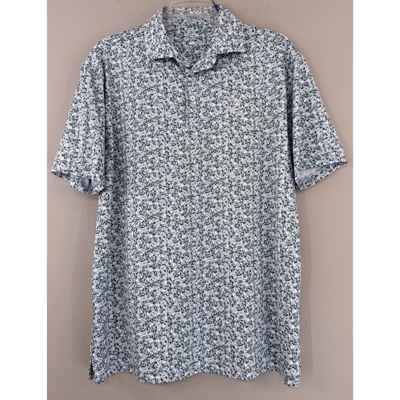 Rhoback x Barstool Golf Polo Shirt Men's Medium Floral Performance AOP - Picture 1 of 11